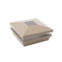 6" Sq. Neptune Solar LED Lighted Vinyl Post Cap for Vinyl Fence and Railing (Khaki)