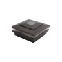 5" Sq. Cape May Solar LED Lighted Vinyl Post Cap for Vinyl Fence and Railing (Antique Brown)