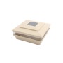 5" Sq. Cape May Solar LED Lighted Vinyl Post Cap for Vinyl Fence and Railing (Beige)