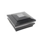5.625" Sq. Cape May Solar LED Lighted Vinyl Post Cap for Vinyl Fence and Railing (Hammertone Black)