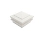  4.5" Sq Cape May Low Voltage LED Lighted Vinyl Post Cap for Vinyl Fence and Railing (Warm White)  White