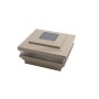 4.5" Sq. Cape May Solar LED Lighted Vinyl Post Cap for Vinyl Fence and Railing (Khaki)