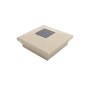 4" Sq. Neptune Downward Solar LED Lighted Vinyl Post Cap for Vinyl Fence and Railing (Almond)