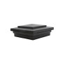  4" Sq. Cape May Downward Low Voltage LED Lighted Vinyl Post Cap for Vinyl Fence and Railing (Warm White)  Hammertone Black 