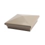 5" x 5" Neptune Downward Low Voltage (Cool White LED) Lighted Post Cap - Khaki 