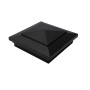  5" Sq. Cape May Downward Low Voltage LED Lighted Vinyl Post Cap for Vinyl Fence and Railing (Warm White)  Hammertone Black 