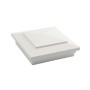  5" Sq. Cape May Downward Low Voltage LED Lighted Vinyl Post Cap for Vinyl Fence and Railing (Cool White) White 