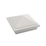 5" Sq. Haven Downward Low Voltage LED Lighted Vinyl Post Cap for Vinyl Fence and Railing (Cool White) White