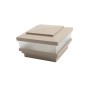 4" x 4" Cape May Scallop Lens Low Voltage (Cool White LED) Lighted Vinyl Post Cap - Khaki 
