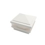 4" x 4" Haven Scallop Lens Low Voltage (Warm White LED) Lighted Vinyl Post Cap - White 