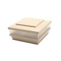 5" x 5" Cape May Scallop Lens Low Voltage (Cool White LED) Lighted Vinyl Post Cap - Beige 