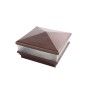5" x  5" Neptune Scallop Lens Low Voltage (Warm White LED) Lighted Vinyl Post Cap - Antique Copper 