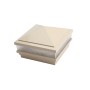 5" Haven Scallop Lens Low Voltage (Warm White LED) Lighted Vinyl Post Cap - Almond 