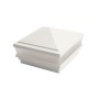 5" x 5" Haven Scallop Lens Low Voltage (Warm White LED) Lighted Vinyl Post Cap - White 