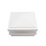 5" x 5" Haven Scallop Lens Low Voltage (Cool White LED) Lighted Vinyl Post Cap - White 