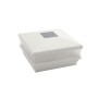 5" x 5" Neptune Scallop Lens Solar LED Lighted Vinyl Post Cap - White