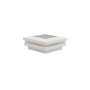 3" Sq. Ornamental Solar LED Lighted Vinyl Post Cap for Vinyl Fence and Railing (White)