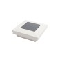 3" Sq. Ornamental Downward Solar LED Lighted Vinyl Post Cap for Vinyl Fence and Railing (White)