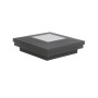 3.5" Sq. Ornamental Downward Solar LED Lighted Vinyl Post Cap for Vinyl Fence and Railing (Textured Black)