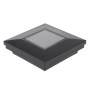 3.5" Sq. Ornamental Downward Solar LED Lighted Vinyl Post Cap for Vinyl Fence and Railing (Black)