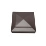 4.5" (4 1/2" x 4 1/2") Cape May Halo Low Voltage (Cool White LED) Lighted Vinyl Post Cap - Antique Brown 