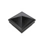 4" Sq. Haven Halo Low Voltage LED Lighted Vinyl Post Cap for Vinyl Fence and Railing (Cool White) Hammertone Black 