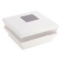 4" Sq. Neptune Halo Solar LED Lighted Vinyl Post Cap for Vinyl Fence and Railing (Beige)