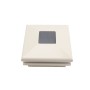 4" Sq. Neptune Halo Solar LED Lighted Vinyl Post Cap for Vinyl Fence and Railing (Almond)