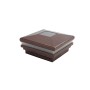 4 1/2" Sq. Neptune Halo Solar LED Lighted Vinyl Post Cap for Vinyl Fence and Railing (Antique Copper)