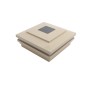 5" Sq. Cape May Halo Solar LED Lighted Vinyl Post Cap for Vinyl Fence and Railing (Almond)