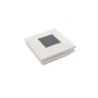 4" Sq. Ornamental Solar LED Lighted Vinyl Post Cap for Vinyl Fence and Railing (White)