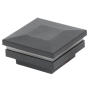  3.25" Sq. Downward Low Voltage Vinyl Post Cap for Vinyl Fence and Railing (Warm White)  Textured Black Matte