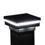 3.25" (3 1/4" x 3 1/4") Ornamental Low Voltage (Warm White LED) Combo Vinyl Post Cap - Black