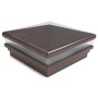  3.625" Sq. Neptune Halo Low Voltage LED Lighted Vinyl Post Cap for Vinyl Fence and Railing (Warm White)  Antique Copper