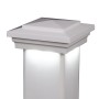  4" Sq. Cape May Downward Low Voltage LED Lighted Vinyl Post Cap for Vinyl Fence and Railing (Cool White) Almond 