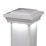  5" Sq. Cape May Downward Low Voltage LED Lighted Vinyl Post Cap for Vinyl Fence and Railing (Warm White)  Khaki 