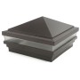 4.5" (4 1/2" x 4 1/2") Haven Halo Low Voltage (Cool White LED) Lighted Vinyl Post Cap - Antique Brown 