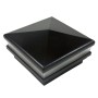 4" x 4" Neptune Halo Low Voltage (Cool White LED) Lighted Vinyl Post Cap - Hammertone Black