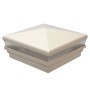  3.625" Sq. Neptune Halo Low Voltage LED Lighted Vinyl Post Cap for Vinyl Fence and Railing (Cool White) Beige
