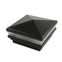 3.625" (3 5/8" x 3 5/8") Neptune Low Voltage (Cool White LED) Lighted Vinyl Post Cap for 4" x 4" Wood Post - Hammertone Black  