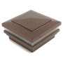  4" Sq. Cape May Low Voltage LED Lighted Vinyl Post Cap for Vinyl Fence and Railing (Cool White) Antique Copper 