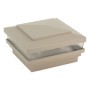  4" Sq. Cape May Low Voltage LED Lighted Vinyl Post Cap for Vinyl Fence and Railing (Cool White) Khaki 