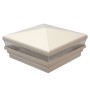 5" Sq. Neptune Low Voltage LED Lighted Vinyl Post Cap for Vinyl Fence and Railing (Cool White) Beige 