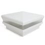 5.625" Sq. Neptune Low Voltage LED Lighted Vinyl Post Cap for Vinyl Fence and Railing (Warm White)  White 