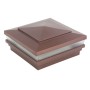  5" Sq. Cape May Low Voltage LED Lighted Vinyl Post Cap for Vinyl Fence and Railing (Cool White) Antique Copper 
