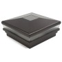 6" Sq. Neptune Solar LED Lighted Vinyl Post Cap for Vinyl Fence and Railing (Antique Brown)