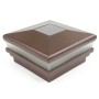 6" Sq. Neptune Solar LED Lighted Vinyl Post Cap for Wood and Vinyl Fence (Antique Copper)
