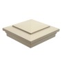  5" Sq. Cape May Downward Low Voltage LED Lighted Vinyl Post Cap for Vinyl Fence and Railing (Cool White) Almond 