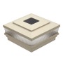 5" x 5" Cape May Scallop Lens Solar LED Lighted Vinyl Post Cap - Beige