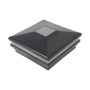 5.625" (5 5/8" x 5 5/8") Neptune Halo Solar LED Lighted Vinyl Post Cap for 6" x 6" Wood Post - Hammertone Black
